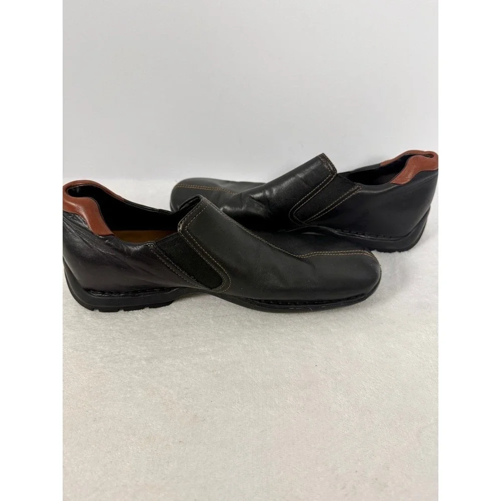 Cole Haan Zeno Split Toe Slip On Loafers Mens 11.5 Black Leather Dress Shoes - Picture 8 of 8